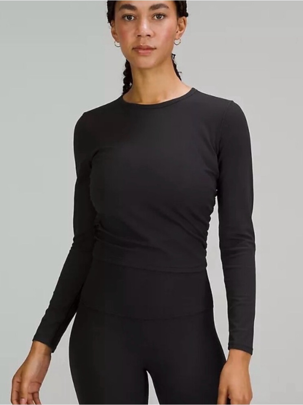 Lululemon All It Takes Ribbed Nulu Long-Sleeve Top in Black; Size 6